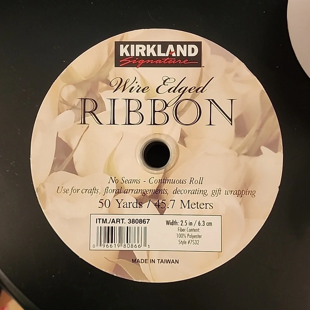 2 Rolls Kirkland Wire-edged Ribbon, 74 yards approx total